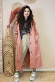 Soft pink trench coat
