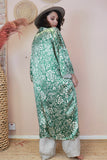 Silky Green floral kimono