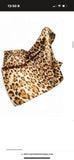 Leopard print silky scarf