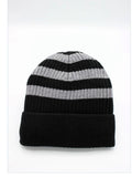 Black striped beanie
