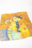 Watercolour cat headscarf