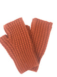 Ribbed fingerless gloves (Burnt orange)