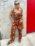 Floral trousers (Teracotta)